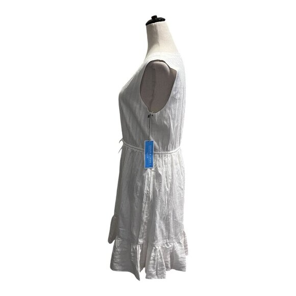 Draper James RSVP White Tie Waist Dress Sleeveless V-Neck Medium Lined - Picture 8 of 14